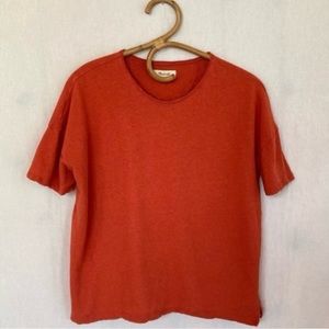 Madewell Oversized rust Linen short sleeve shirt